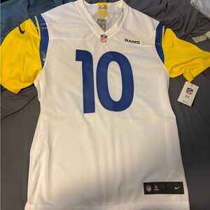 NFL White Jersey Patch Detail with Black Trim